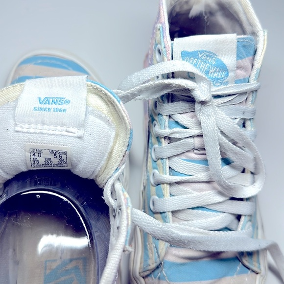 Vans Sk8, Hi Top Skate Shoe, Youth 4 Colorblock Pastel Stripes - Picture 6 of 6